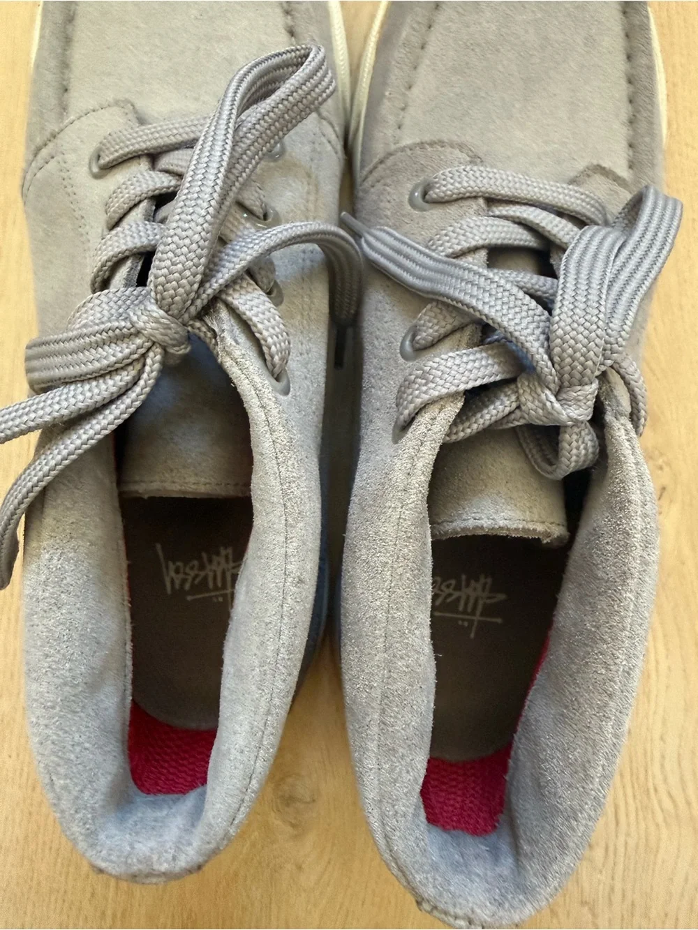 Stussy Men's Suede Casual Lace-Up Chukka Shoes Boots in Gray Size 8